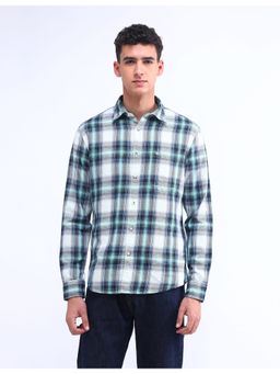 Flying Machine - Blue Slim Checked Twill Shirt