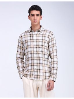 Flying Machine - Brown Tartan Check Slim Fit Shirt