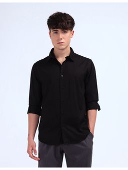Flying Machine - Black Regular Fit Solid Shirt