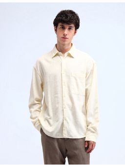Flying Machine - White All-Over Oversized Fit Shirt
