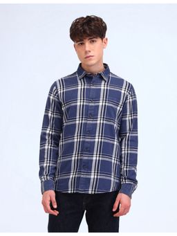 Flying Machine - Blue Tartan Checked Regular Fit Shirt