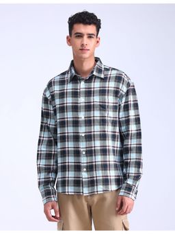 Flying Machine - Blue Oversized Fit Twill Shirt