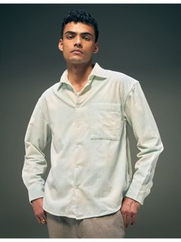 Flying Machine - White Oversized Corduroy Solid Shirt