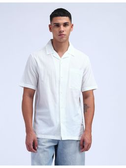 Flying Machine - White Solid Regular Fit Shirt