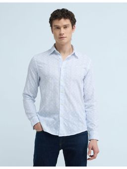 Flying Machine - Men Slim Fit Printed Blue Shirt