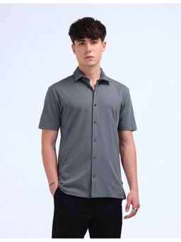 Flying Machine - Grey Solid Regular Fit Shirt