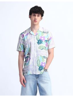 Flying Machine - White Kiddult Floral Pattern Shirt