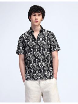 Flying Machine - Men Printed Black Shirt