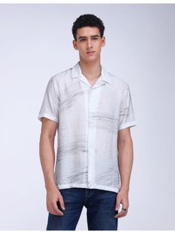 Flying Machine - Men Regular Fit Printed Grey Shirt