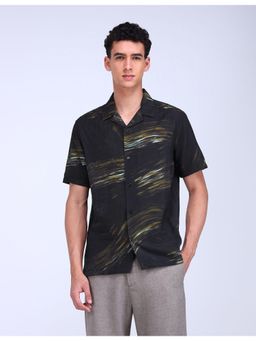 Flying Machine - Men Printed Black Shirt