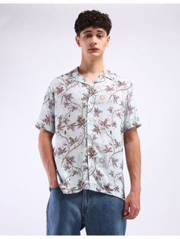 Flying Machine - Men Regular Fit Floral White Shirt
