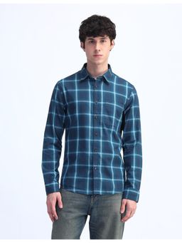 Flying Machine - Men Checks Blue Shirt