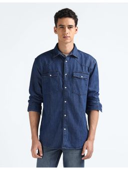 Flying Machine - Men Printed Blue Shirt