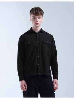 Flying Machine - Men Solid Black Shirt