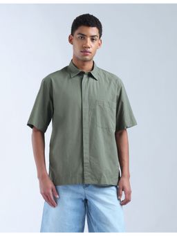 Flying Machine - Men Oversized Fit Solid Green Shirt