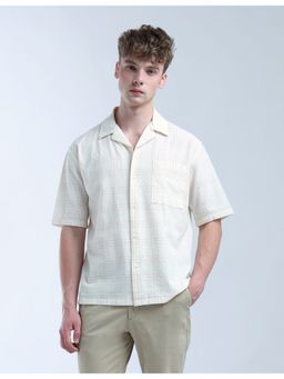 Flying Machine - Men Oversized Fit Checks White Shirt