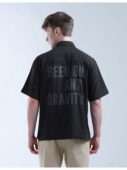 Flying Machine - Men Oversized Fit Checks Black Shirt