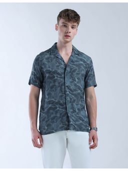 Flying Machine - Men Regular Fit Blue Abstract Printed Shirt