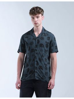 Flying Machine - Men Regular Fit Printed Grey Shirt