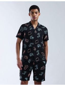 Flying Machine - Men Black Printed Shirt