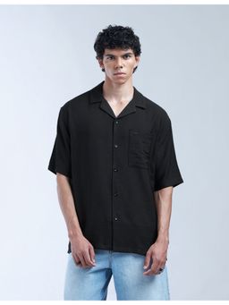 Flying Machine - Men Oversized Fit Solid Black Shirt