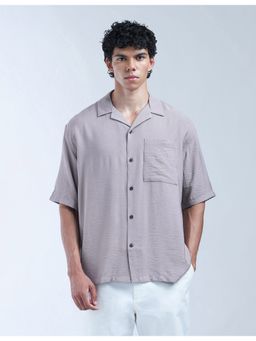 Flying Machine - Men Oversized Fit Solid Grey Shirt