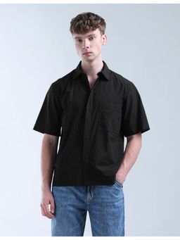 Flying Machine - Men Oversized Fit Solid Black Shirt