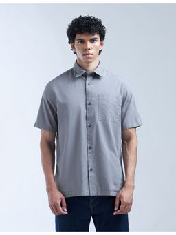 Flying Machine - Men Regular Fit Solid Grey Shirt