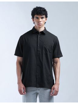 Flying Machine - Men Regular Fit Solid Black Shirt