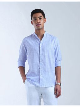 Flying Machine - Men Regular Fit Stripes Blue Shirt