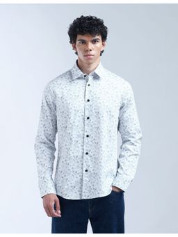 Flying Machine - Men Slim Fit Printed Blue Shirt