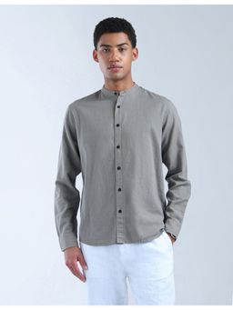 Flying Machine - Men Regular Fit Solid Grey Shirt