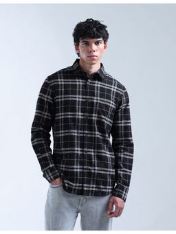 Flying Machine - Men Regular Fit Checks Black Shirt