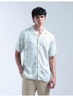 Flying Machine - Men Regular Fit Abstract Blue Shirt