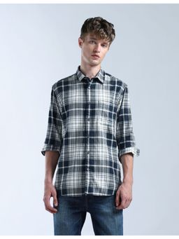 Flying Machine - Men Regular Fit Checks Blue Shirt