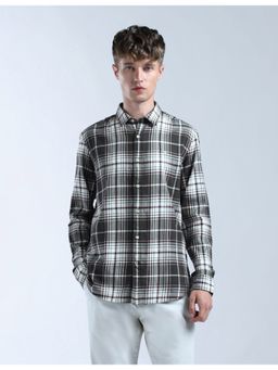 Flying Machine - Men Regular Fit Checks Black Shirt