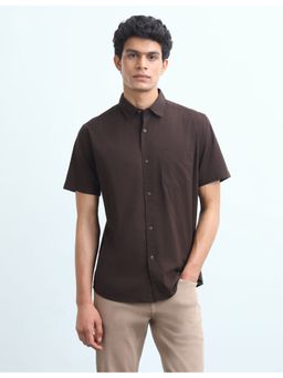Flying Machine - Brown Solid Slim Fit Shirt