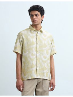 Flying Machine - Beige Twill All-Over Printed Shirt