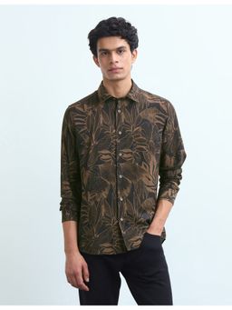 Flying Machine - Brown Tropical Printed Slim Fit Shirt