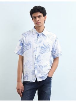 Flying Machine - Blue Tropical Printed Relaxed Fit Shirt