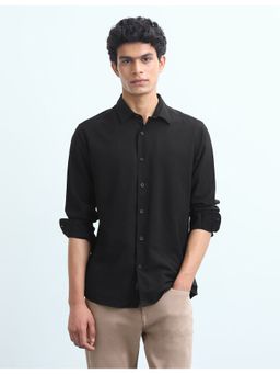 Flying Machine - Black Twill Solid Shirt