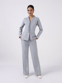 Powersutra - Women Silver Dust Grey Co-Ord Set