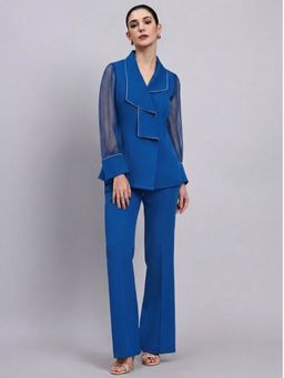 Powersutra - Women Ink Blue Structured Polyester Co-Ord Set