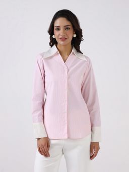 Powersutra - Women Pink Tailored Shirt