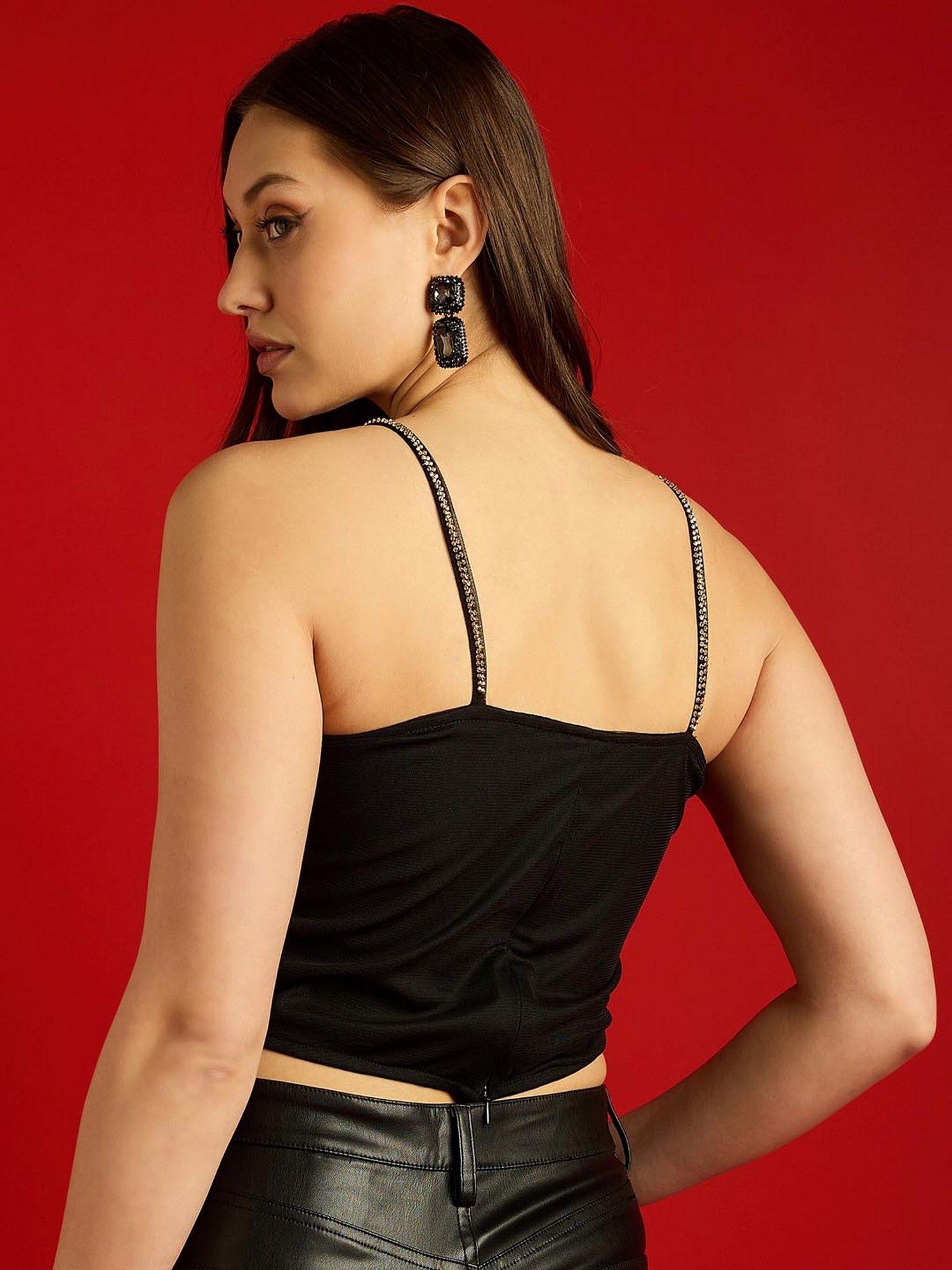 Black Butterfly Crop Top