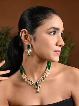 I Jewels - Gold Plated Traditional Multi Layered Necklace Jewellery Set