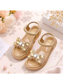 FREEPLAY - Beige Stone Embellished Party Wear Platform Heels