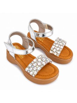 FREEPLAY - Silver Stone Embellished Sandals Heels