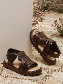Tiny Bugs - Boys Casual Velcro Sandals - Brown