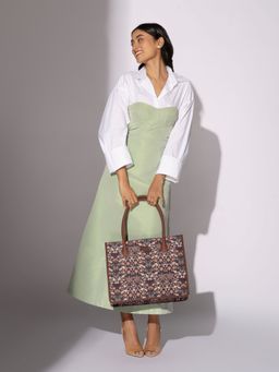 Zouk - Kashmir Blooms Multi-Color Printed Book Tote Bag